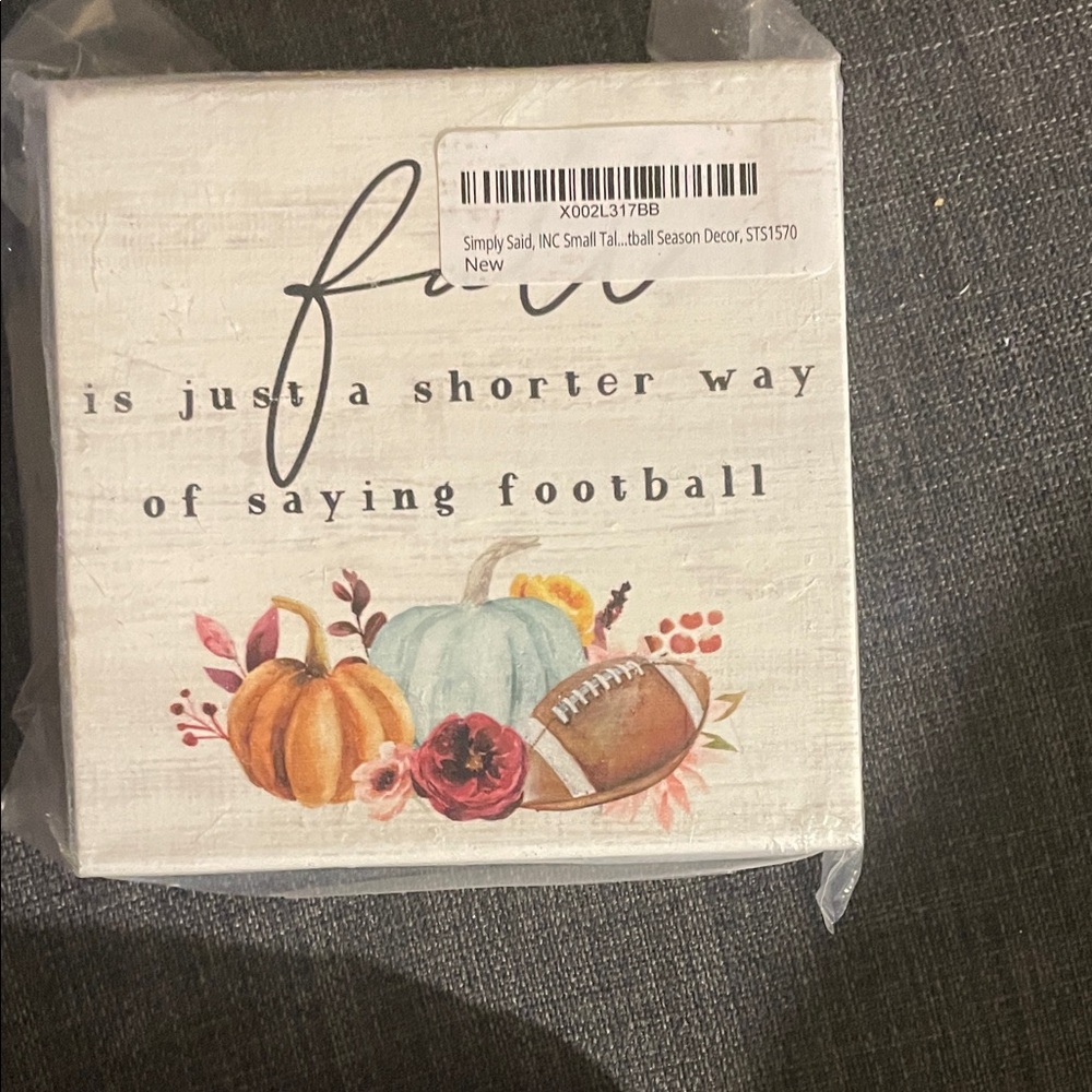 Fall Football Decor Block